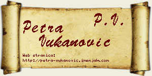 Petra Vukanović vizit kartica